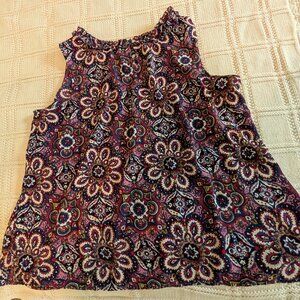 Talbots Polyester crepe de chine loose fitting shell, 18WP, colorful